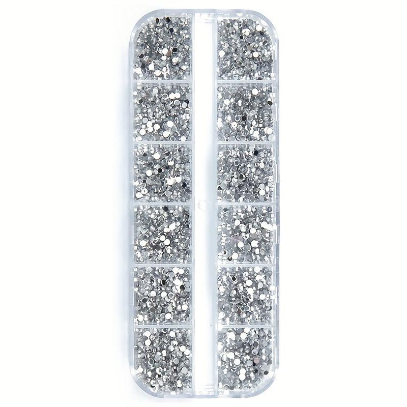 3000 Pcs 1.5mm Silvery Rhinestones Nail Decoration Mix Glitters DIY Nail Art