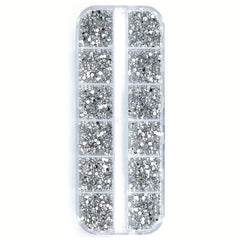 3000 Pcs 1.5mm Silvery Rhinestones Nail Decoration Mix Glitters DIY Nail Art