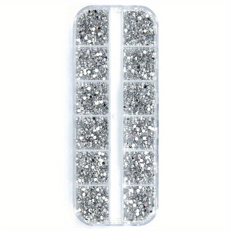 3000 Pcs 1.5mm Silvery Rhinestones Nail Decoration Mix Glitters DIY Nail Art