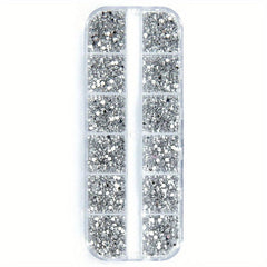 3000 Pcs 1.5mm Silvery Rhinestones Nail Decoration Mix Glitters DIY Nail Art