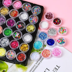 36 Boxes Nail Glitter Sequins Sets - Nail Art Decorations