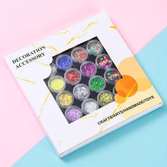 36 Boxes Nail Glitter Sequins Sets - Nail Art Decorations