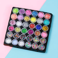 36 Boxes Nail Glitter Sequins Sets - Nail Art Decorations