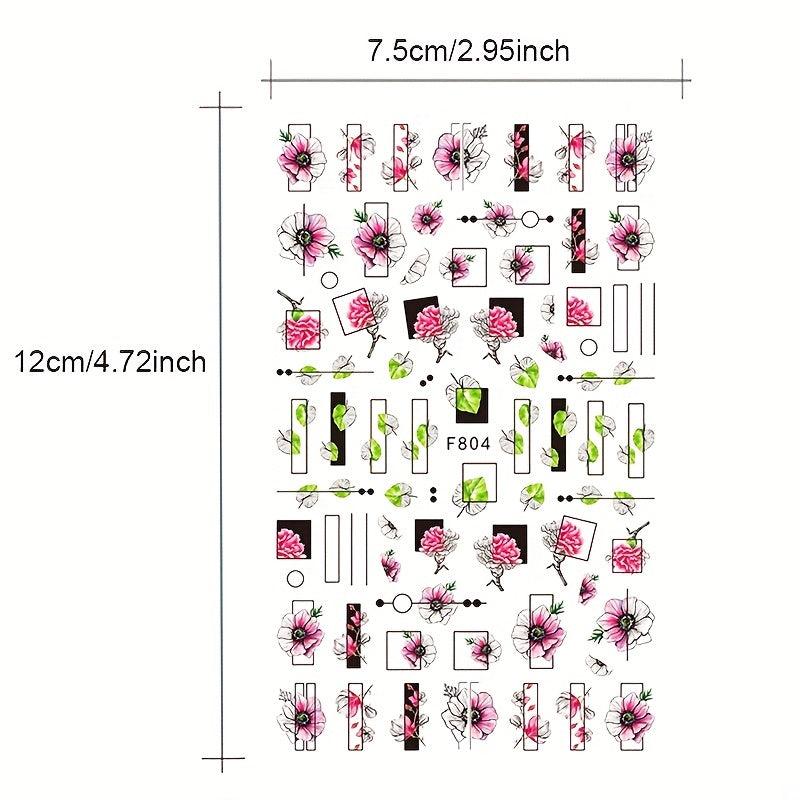 3D Flower Petal & Leaf Nail Stickers Self Adhesive Nail Art Decoration
