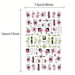 3D Flower Petal & Leaf Nail Stickers Self Adhesive Nail Art Decoration