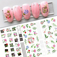 3D Flower Petal & Leaf Nail Stickers Self Adhesive Nail Art Decoration