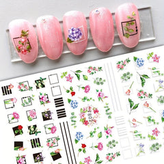 3D Flower Petal & Leaf Nail Stickers Self Adhesive Nail Art Decoration