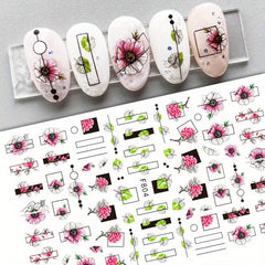 3D Flower Petal & Leaf Nail Stickers Self Adhesive Nail Art Decoration