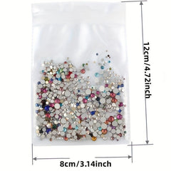 1000Pcs 3D Glass Nail Stones Crystal AB Rhinestones
