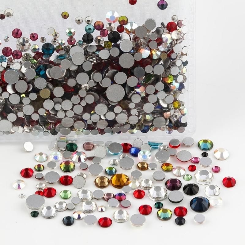 1000Pcs 3D Glass Nail Stones Crystal AB Rhinestones