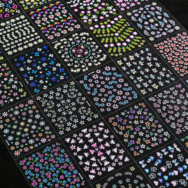 30pcs 3D Floral Nail Art Stickers Mix for Manicure and Decoration