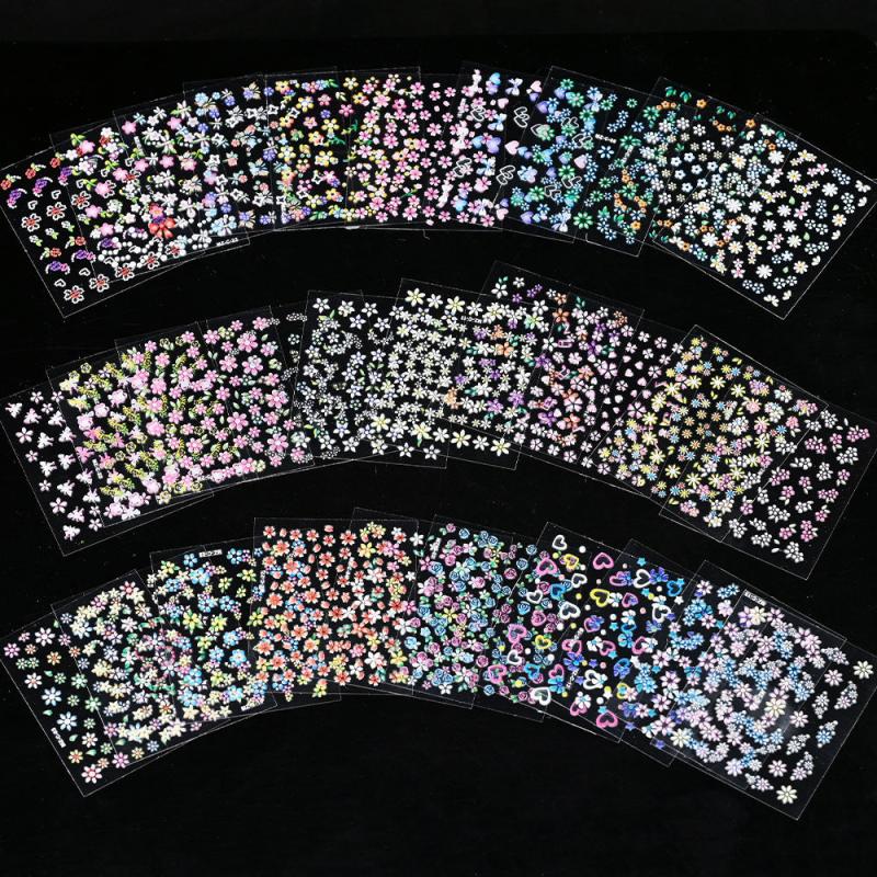 30pcs 3D Floral Nail Art Stickers Mix for Manicure and Decoration