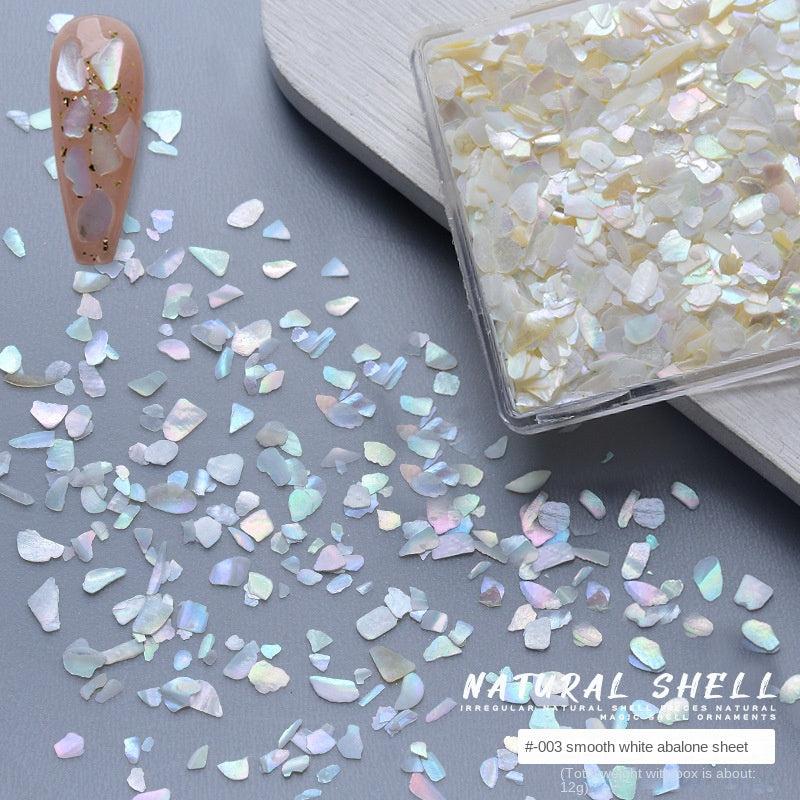 3D Shell Nail Art Decals: Sparkling Sequins & Flakes