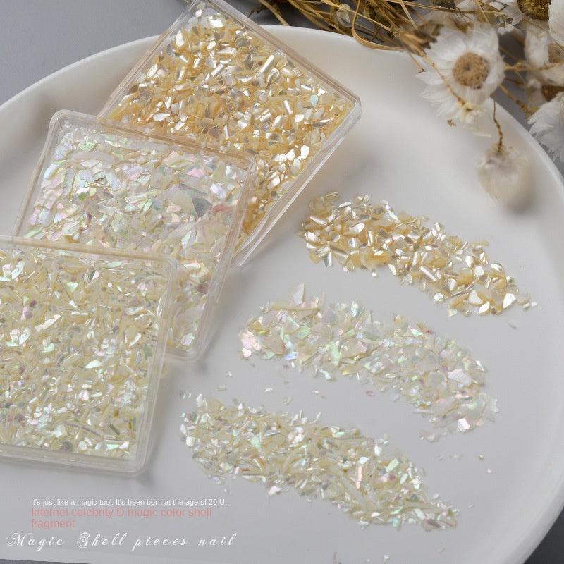 3D Shell Nail Art Decals: Sparkling Sequins & Flakes