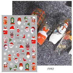 Christmas Nail Art Stickers Santa Snowflake Elk Decals