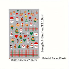 Christmas Nail Art Stickers Santa Snowflake Elk Decals