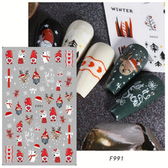 Christmas Nail Art Stickers Santa Snowflake Elk Decals