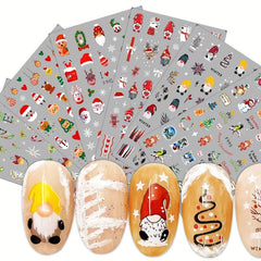 Christmas Nail Art Stickers Santa Snowflake Elk Decals