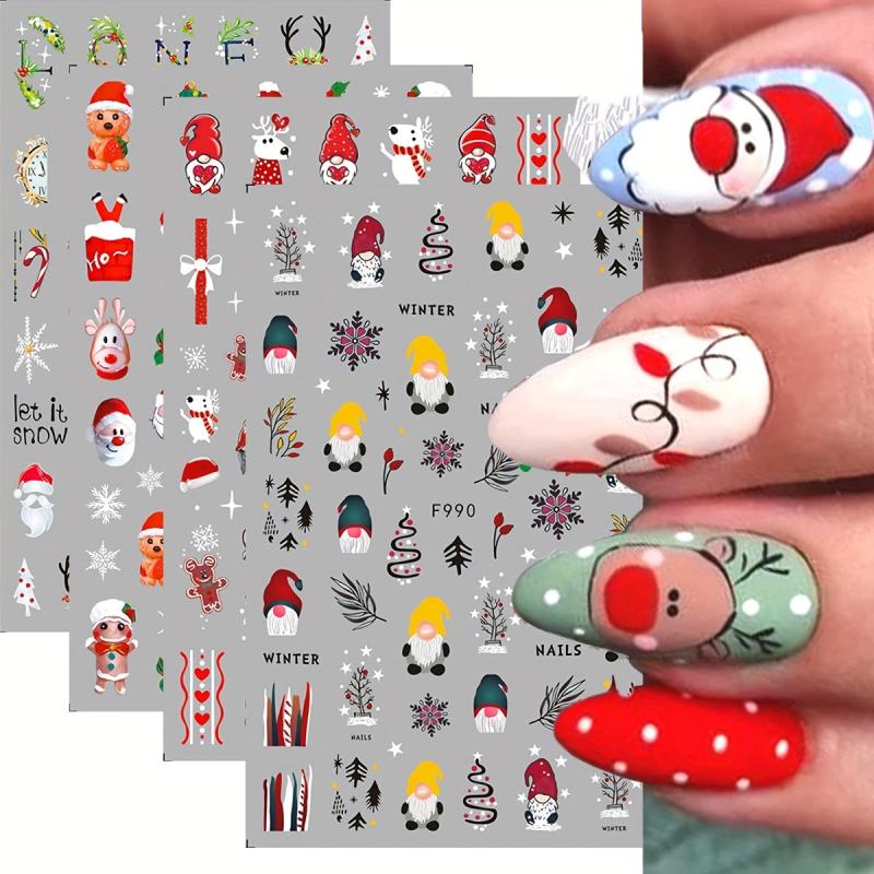 Christmas Nail Art Stickers Santa Snowflake Elk Decals