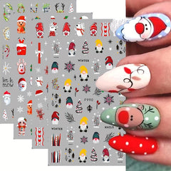 Christmas Nail Art Stickers Santa Snowflake Elk Decals