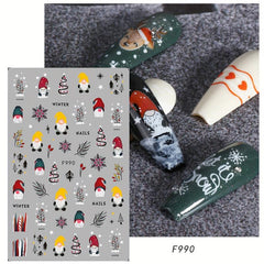 Christmas Nail Art Stickers Santa Snowflake Elk Decals