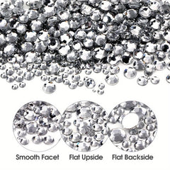 100Pcs Colorful Flat Back Crystal Rhinestones Nail Art Decorations