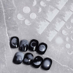 3D Flower Moon Cloud Star Nail Art Stickers - Long Lasting Nail Decals