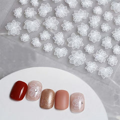 3D Flower Moon Cloud Star Nail Art Stickers - Long Lasting Nail Decals