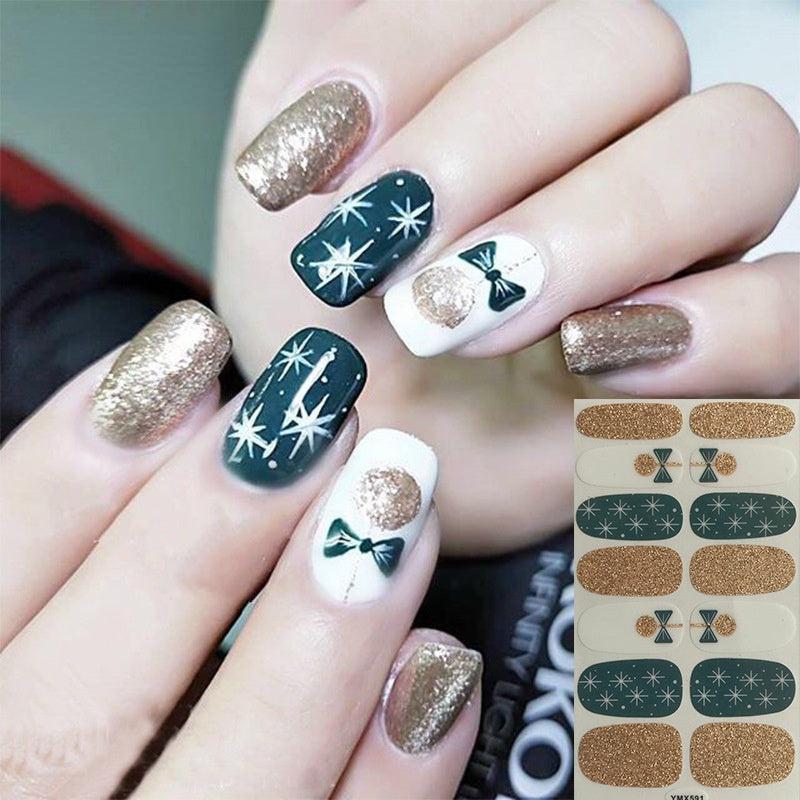 Christmas Series Self Adhesive Full Cover Nail Art Stickers 12 Choices