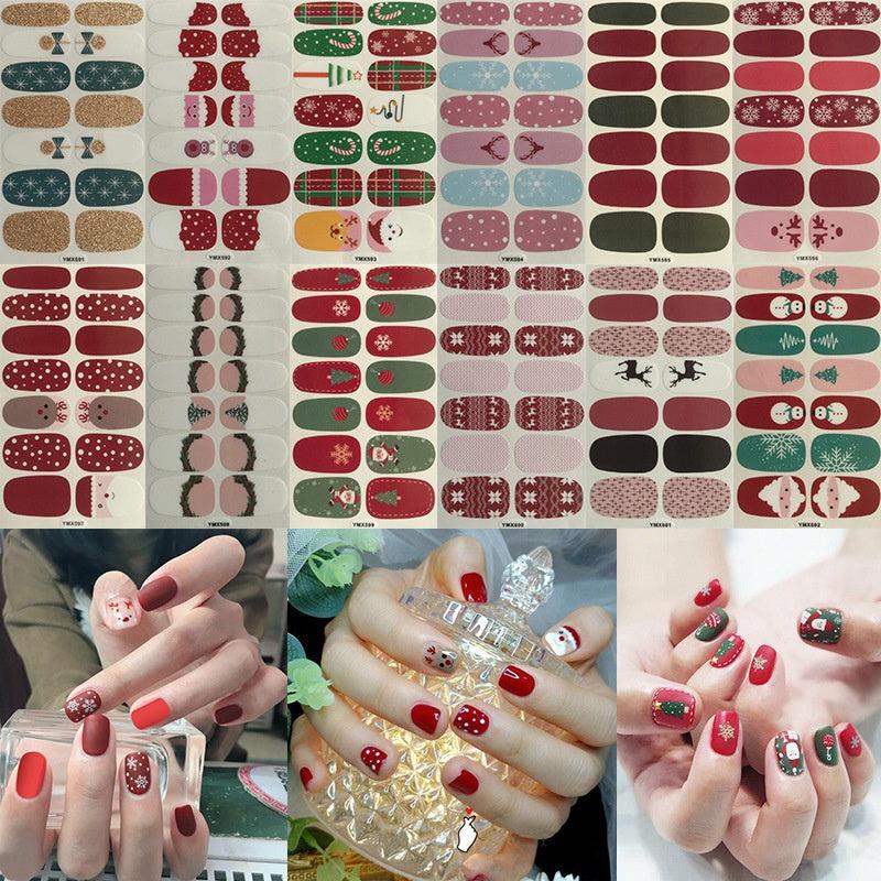 Christmas Series Self Adhesive Full Cover Nail Art Stickers 12 Choices