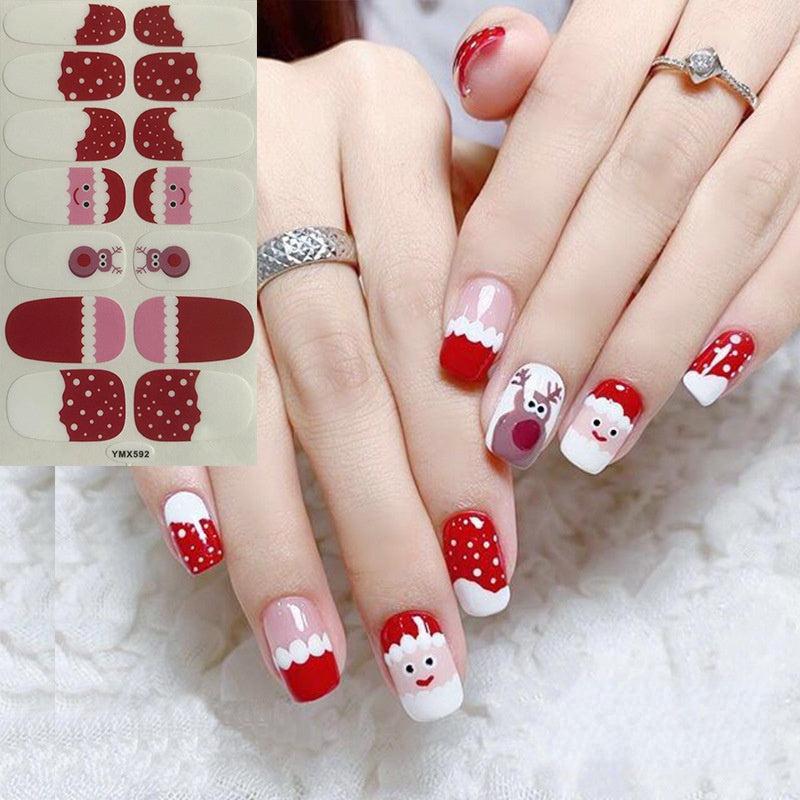 Christmas Series Self Adhesive Full Cover Nail Art Stickers 12 Choices