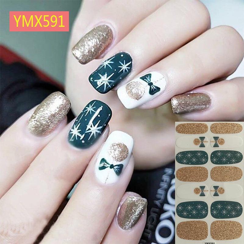 Christmas Series Self Adhesive Full Cover Nail Art Stickers 12 Choices