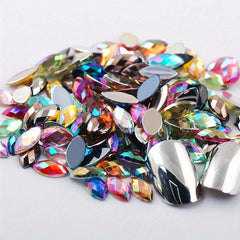 500pcs 3D Marquise Acrylic Rhinestones for Nail Art and Decorations