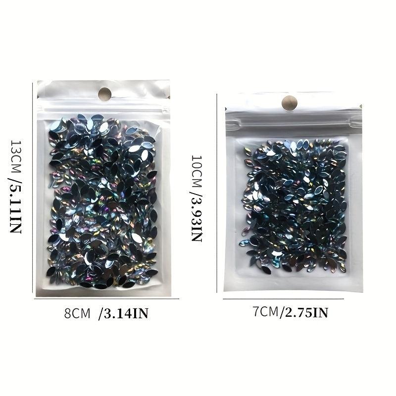 500pcs 3D Marquise Acrylic Rhinestones for Nail Art and Decorations