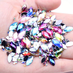 500pcs 3D Marquise Acrylic Rhinestones for Nail Art and Decorations
