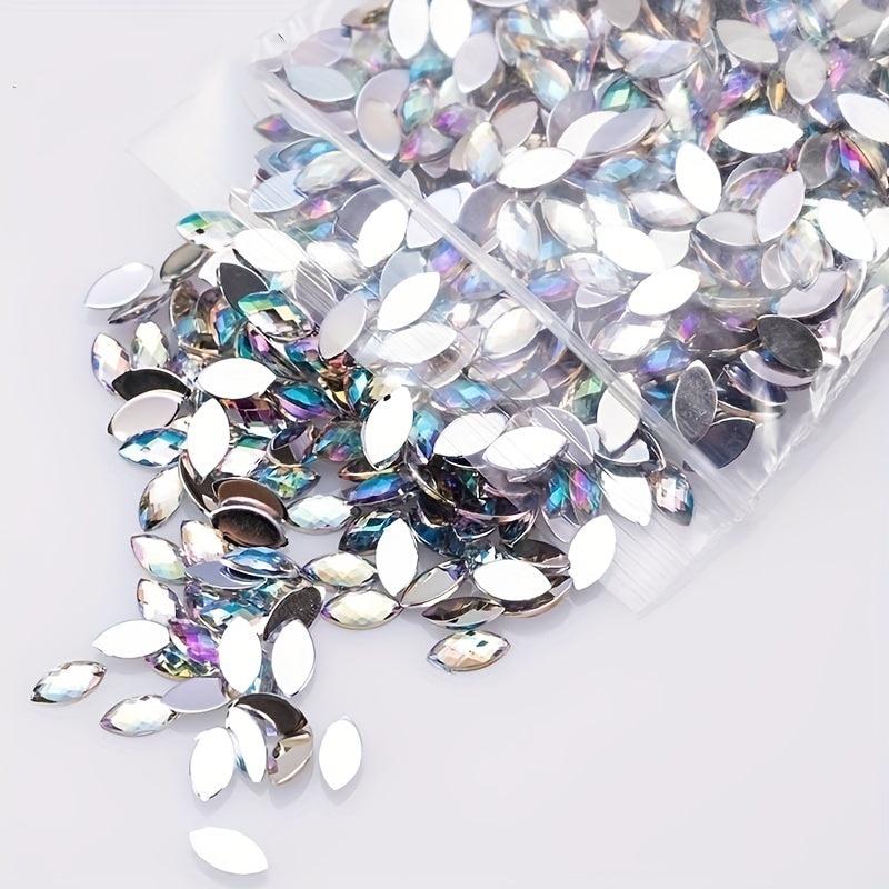 500pcs 3D Marquise Acrylic Rhinestones for Nail Art and Decorations