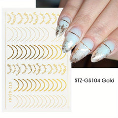 French Line Nail Art Stickers Self Adhesive Nail Decals