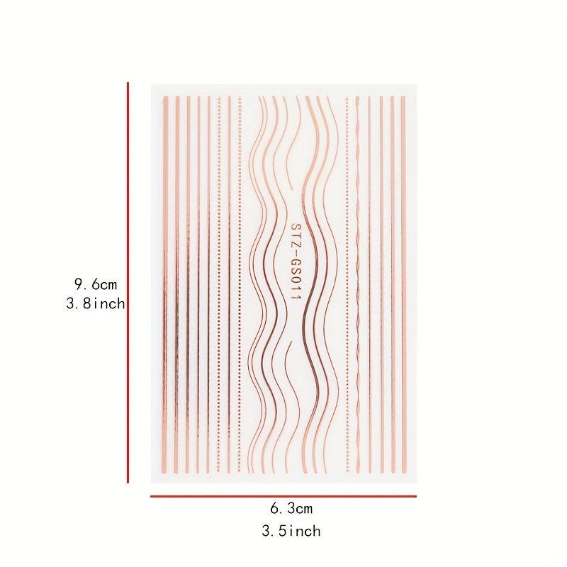 French Line Nail Art Stickers Self Adhesive Nail Decals