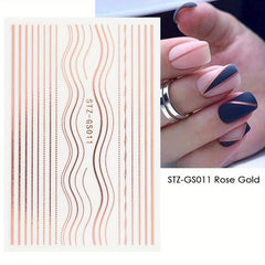 French Line Nail Art Stickers Self Adhesive Nail Decals