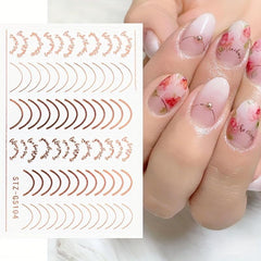 French Line Nail Art Stickers Self Adhesive Nail Decals