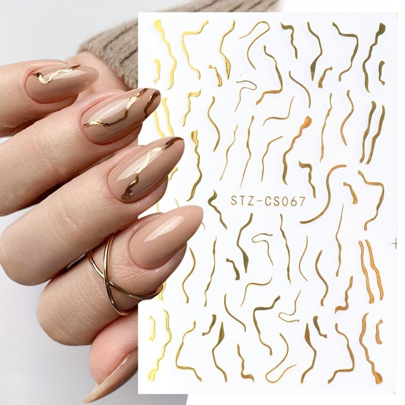 French Line Nail Art Stickers Self Adhesive Nail Decals