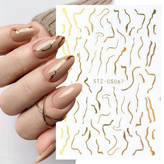 French Line Nail Art Stickers Self Adhesive Nail Decals