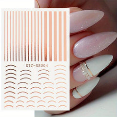 French Line Nail Art Stickers Self Adhesive Nail Decals