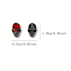 20pcs Halloween Crocodile Skull Spider Nail Charms with Rhinestones Heart Moon