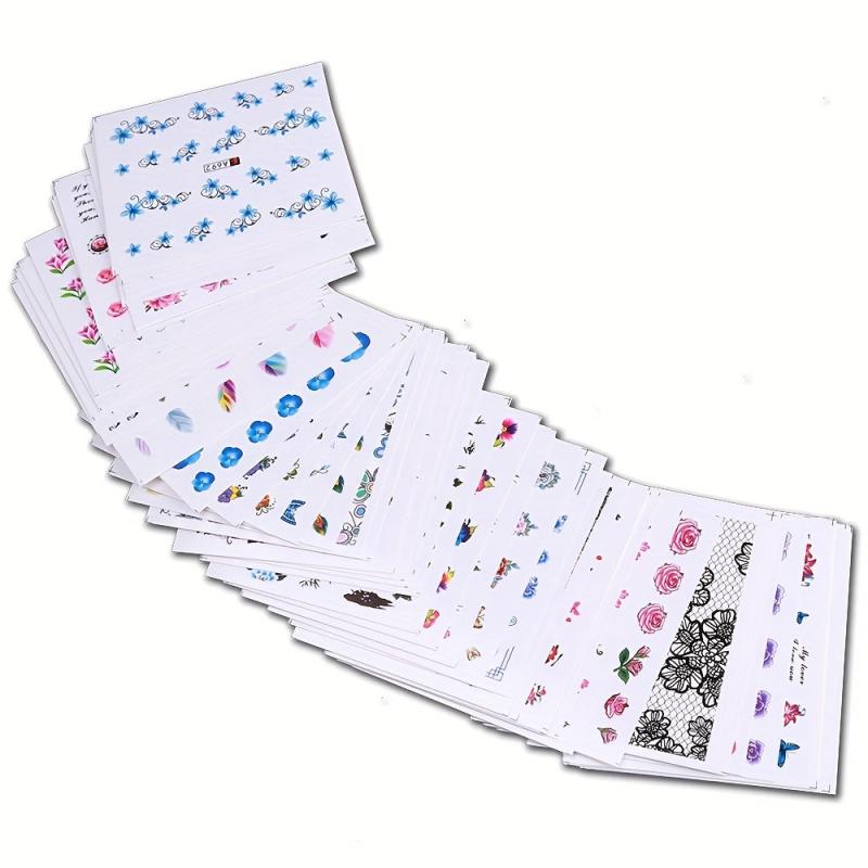 Water Transfer Nail Art Decals Butterfly Flower Designs DIY Beauty Tool Decor