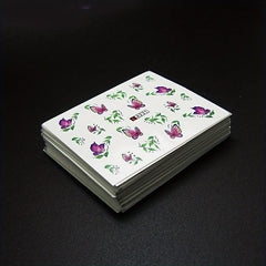 Water Transfer Nail Art Decals Butterfly Flower Designs DIY Beauty Tool Decor