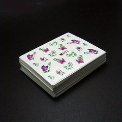 Water Transfer Nail Art Decals Butterfly Flower Designs DIY Beauty Tool Decor