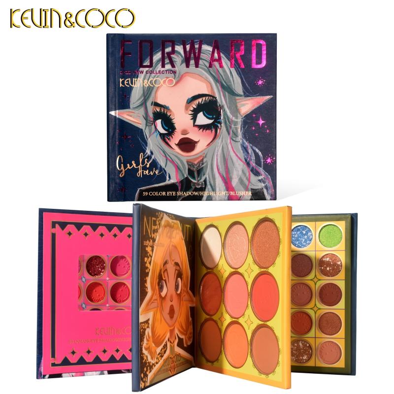 2-in-1 Eyeshadow & Highlighter Set - Matte, Shimmer, Metallic Shades