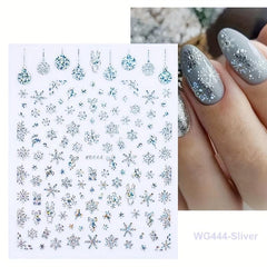 3D Christmas Nail Art Stickers - Snowflake Elk Decals