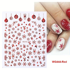 3D Christmas Nail Art Stickers - Snowflake Elk Decals